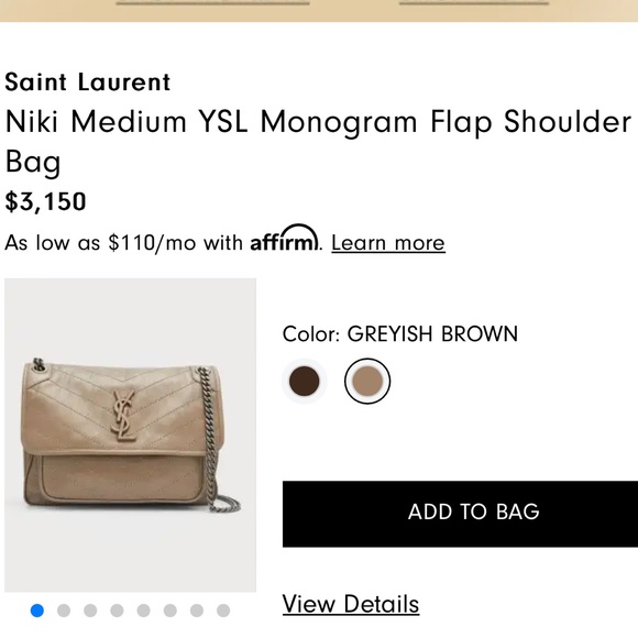 Niki Medium YSL Monogram Flap Shoulder Bag in Khaki - Picture 6 of 6